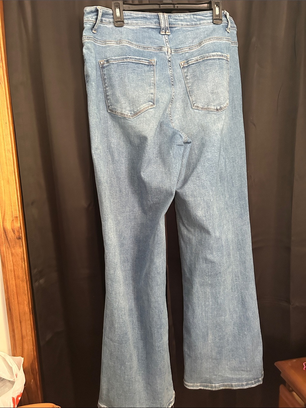 Light Blue Women's Wide Leg Jeans - Picture 2 of 3